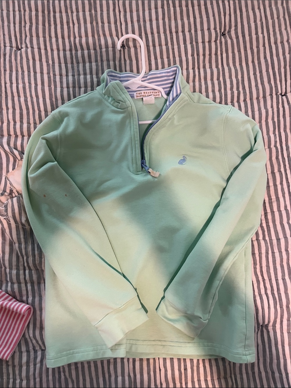 The Beaufort Bonnet Company Men’s Mint Green Quarter-Zip Pullover